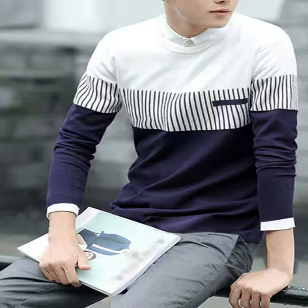 Cotton Color Block Men’s Tee clothing