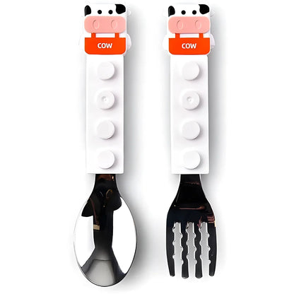 Cow Shaped Grip Spoon and Fork