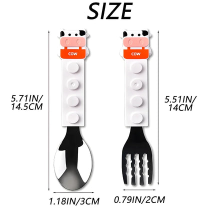 Cow Shaped Grip Spoon and Fork