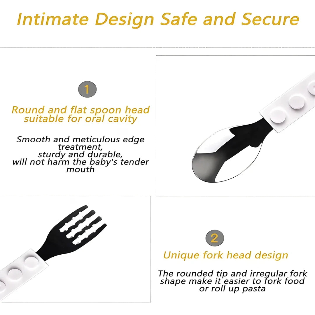 Cow Shaped Grip Spoon and Fork