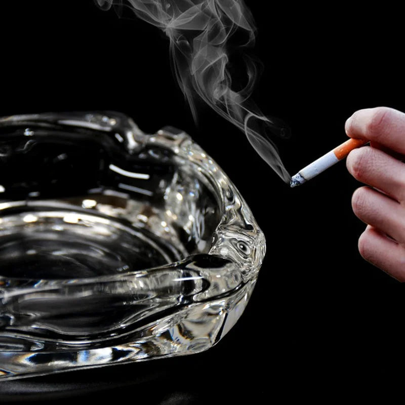 Crystal Glass Round Ashtray - Home Improvement