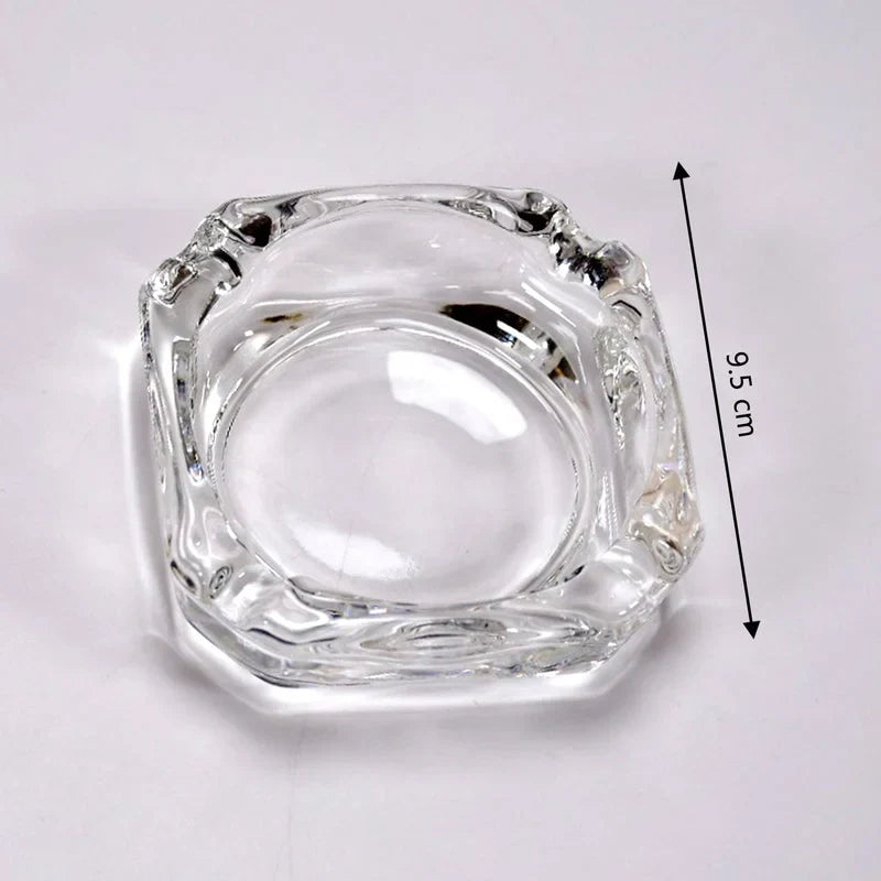 Crystal Glass Round Ashtray - Home Improvement