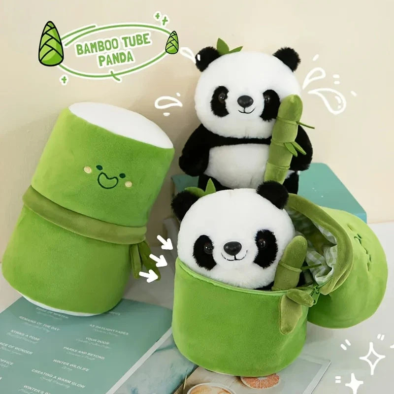 Cute Panda Plush with Bamboo toy