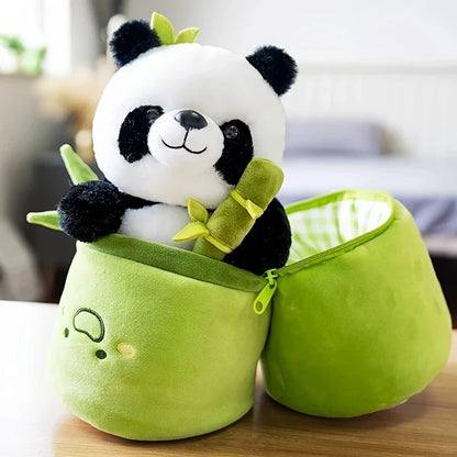 Cute Panda Plush with Bamboo toy