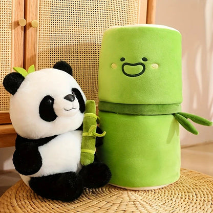 Cute Panda Plush with Bamboo toy