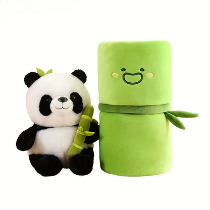 Cute Panda Plush with Bamboo toy