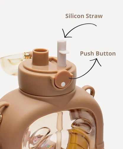 Cute Sipper Water Bottle with Straw and Strap Water Bottles