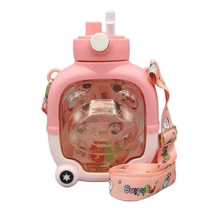 Cute Sipper Water Bottle with Straw and Strap Water Bottles