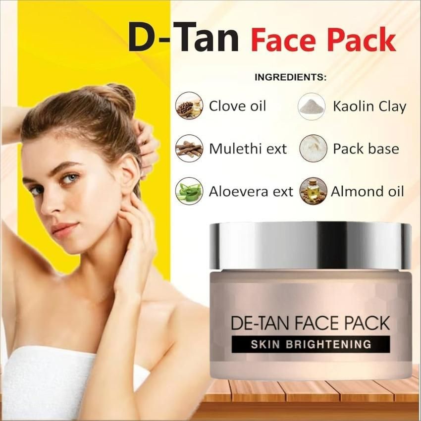Detan Skin Brightening Face Pack (Pack of 2) Free Size