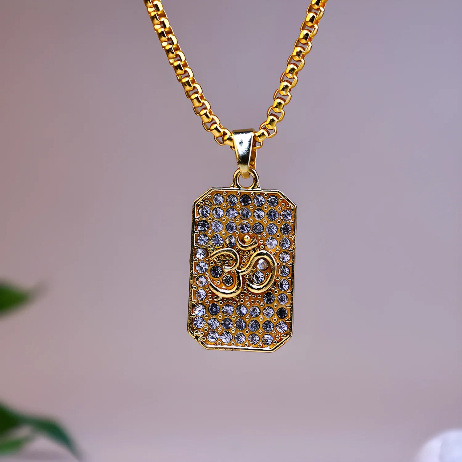 Diamond Om Pendant Necklace jewelry