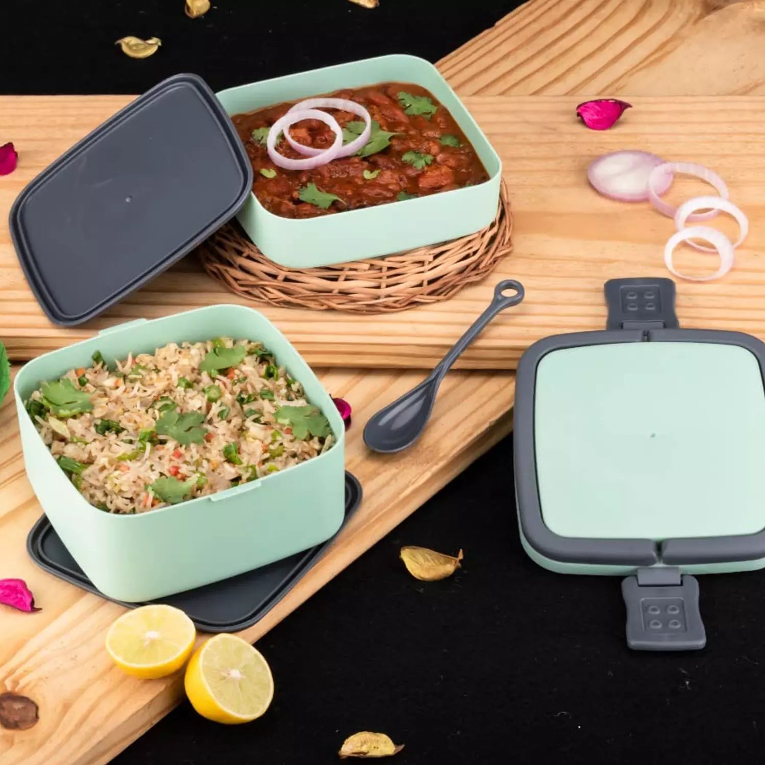 Best double-layer lunch box with spoon - containers | 2025 | fast shipping