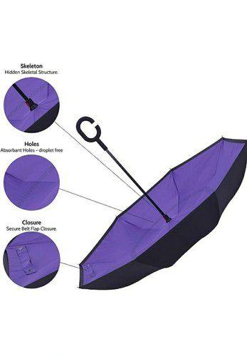 Double Layer Strong waterproof Umbrella with C Shape Handle