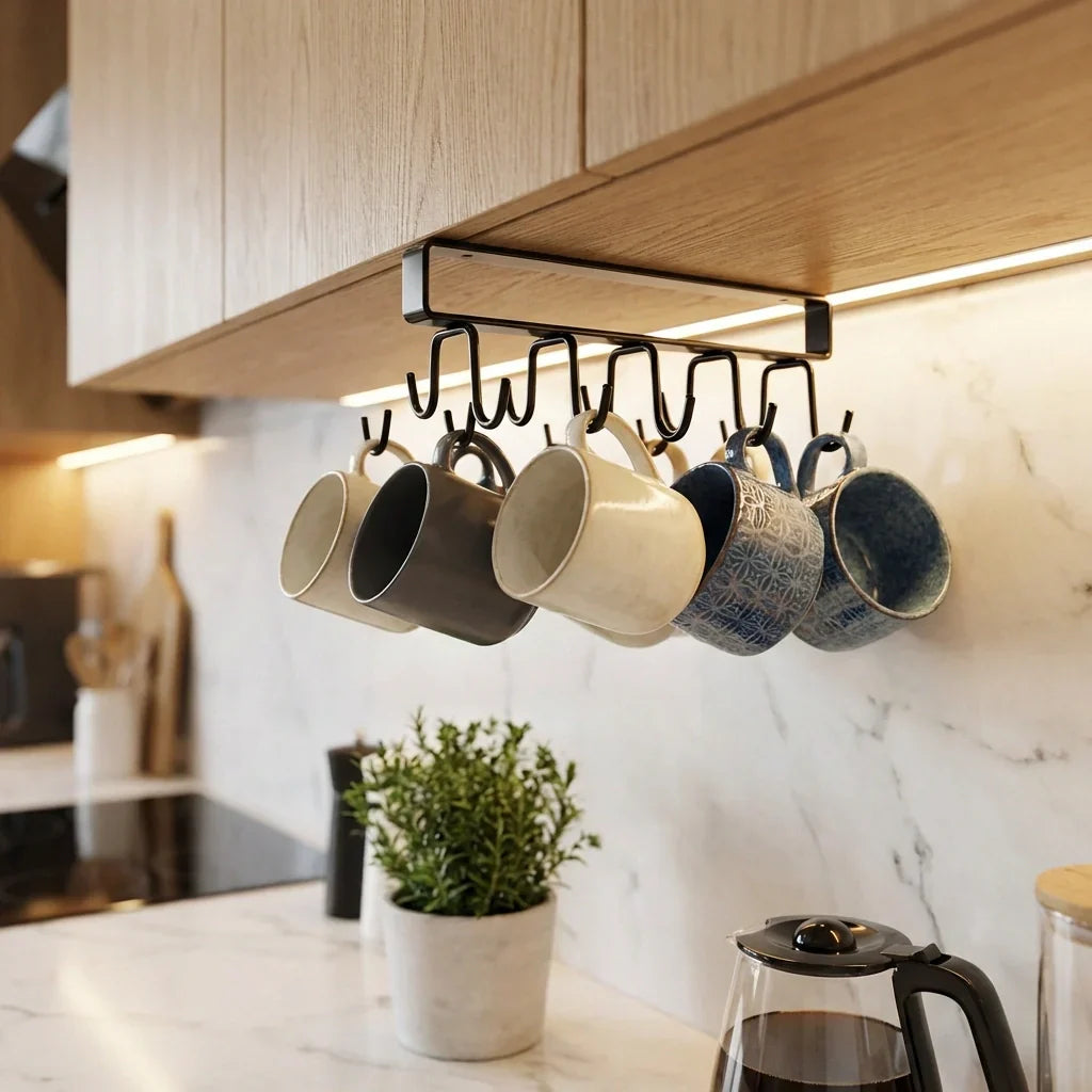 Best double-row iron hanger 6 hooks - kitchen cabinet organizers | 2026 | fast shipping