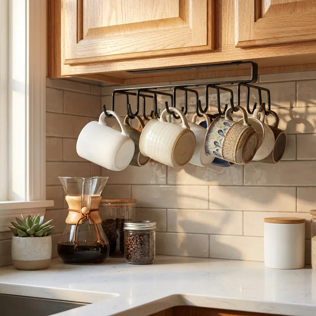 Best double-row iron hanger 6 hooks - kitchen cabinet organizers | 2026 | fast shipping