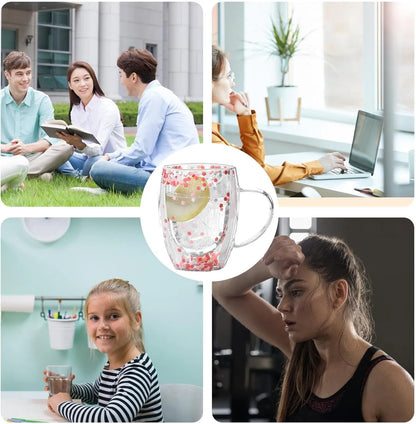 Double Walled Glass Mugs Home & Kitchen