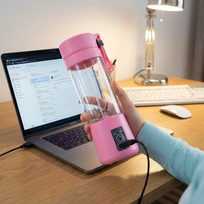 Portable Electric USB Juice Maker Bottle | Blender Grinder Mixer | Rechargeable Bottle with 6 Blades With Magnate