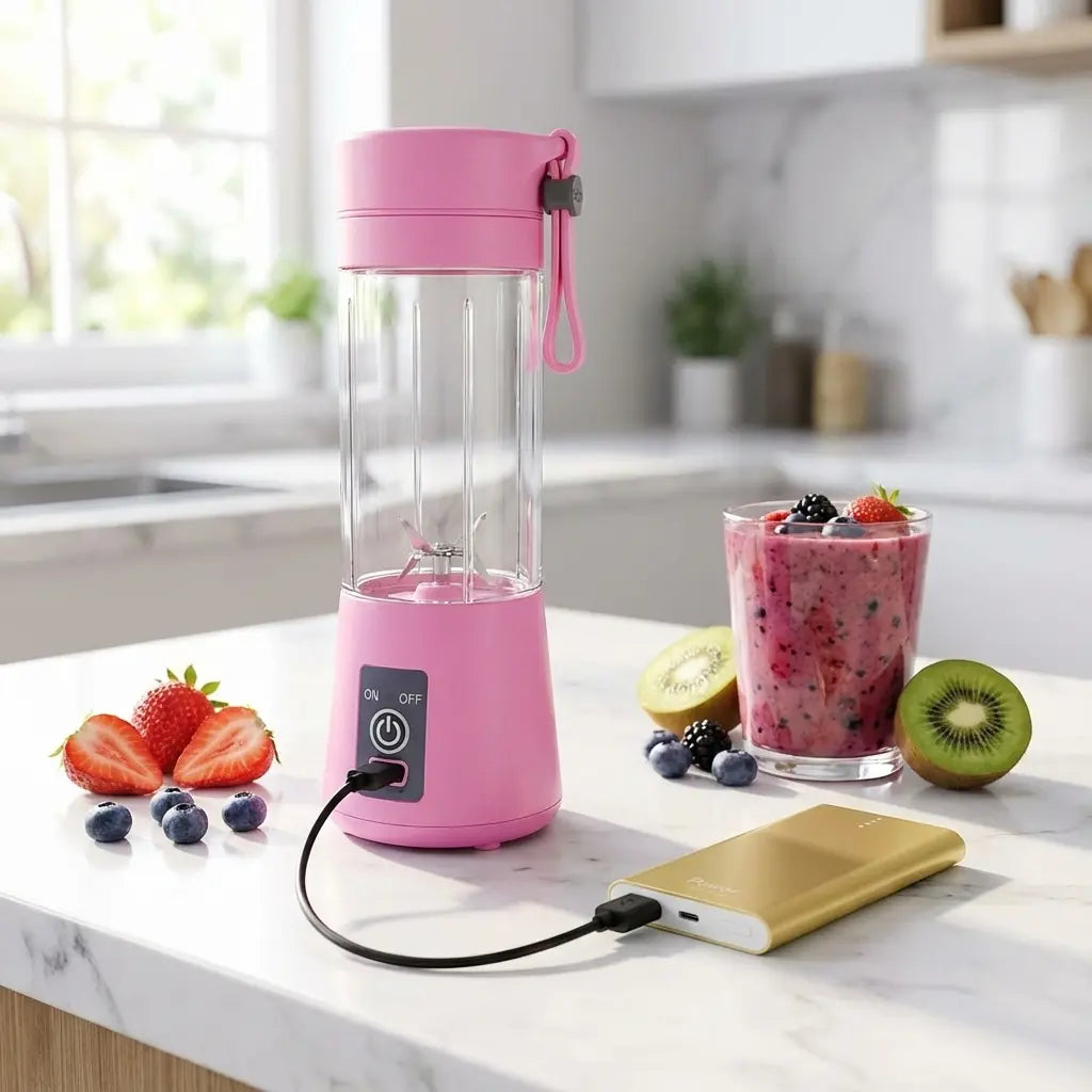 Portable Electric USB Juice Maker Bottle | Blender Grinder Mixer | Rechargeable Bottle with 6 Blades With Magnate