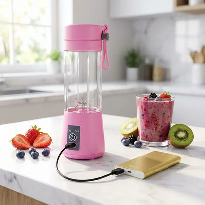Portable Electric USB Juice Maker Bottle | Blender Grinder Mixer | Rechargeable Bottle with 6 Blades With Magnate