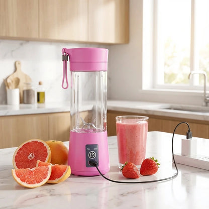 Portable Electric USB Juice Maker Bottle | Blender Grinder Mixer | Rechargeable Bottle with 6 Blades With Magnate