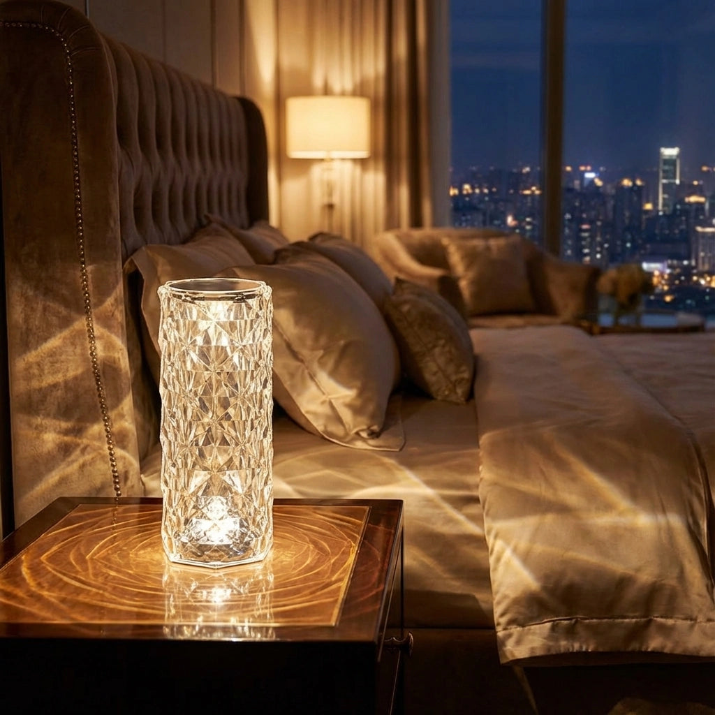 16 Color Changing Rose Crystal Diamond Table Lamp