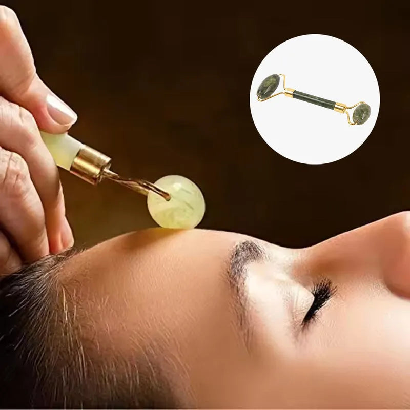Best dual-headed jade facial massage roller (1 pc) - manual tools | 2025 | fast shipping