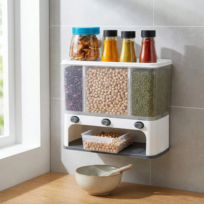 Best easy flow cereal dispenser – 3 in 1 wall mount - food storage containers | 2026 | fast shipping