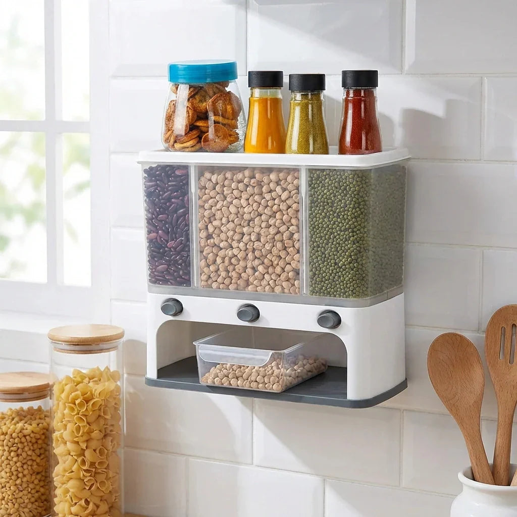 Best easy flow cereal dispenser – 3 in 1 wall mount - food storage containers | 2026 | fast shipping