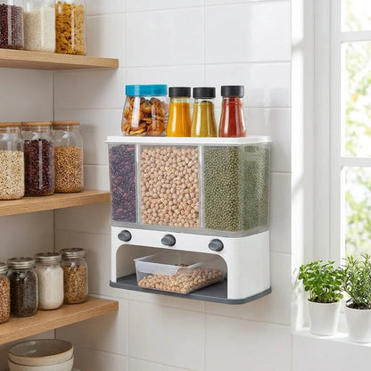 Best easy flow cereal dispenser – 3 in 1 wall mount - food storage containers | 2026 | fast shipping