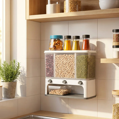 Best easy flow cereal dispenser – 3 in 1 wall mount - food storage containers | 2026 | fast shipping