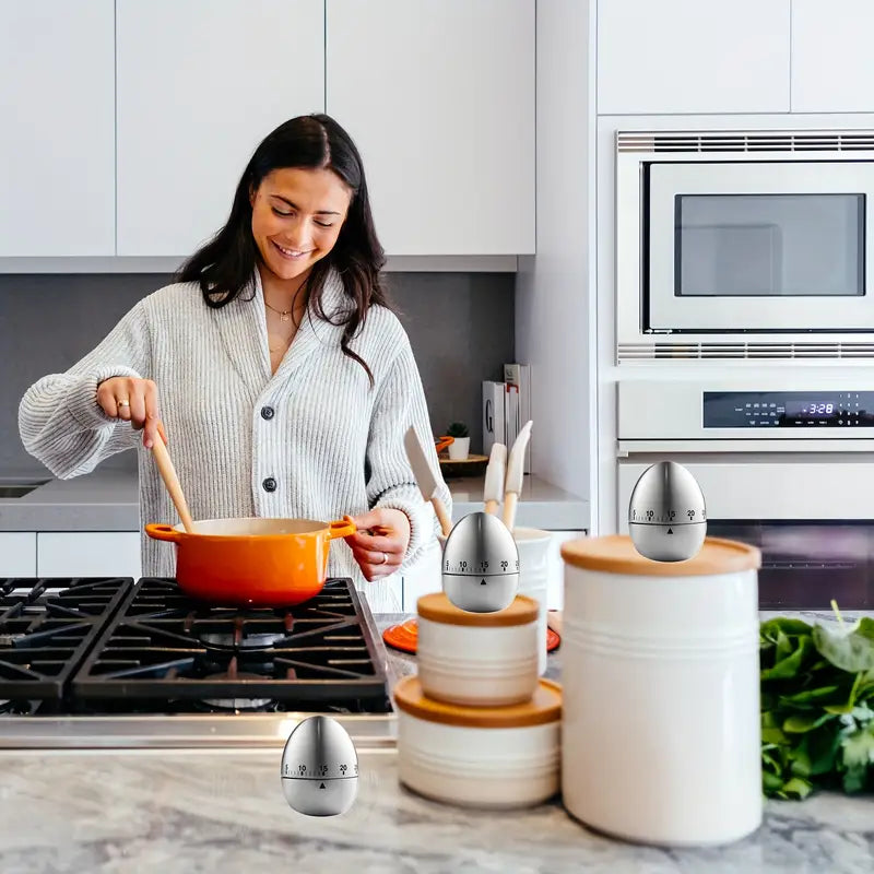 Egg Shaped Stainless Steel Timer