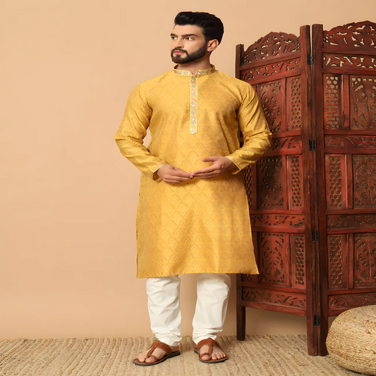 Elegant Yellow Festive Kurta clothing