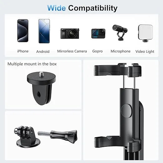 Extendable Flash 3 in 1 Selfie Stick Tripod with Bluetooth Remote