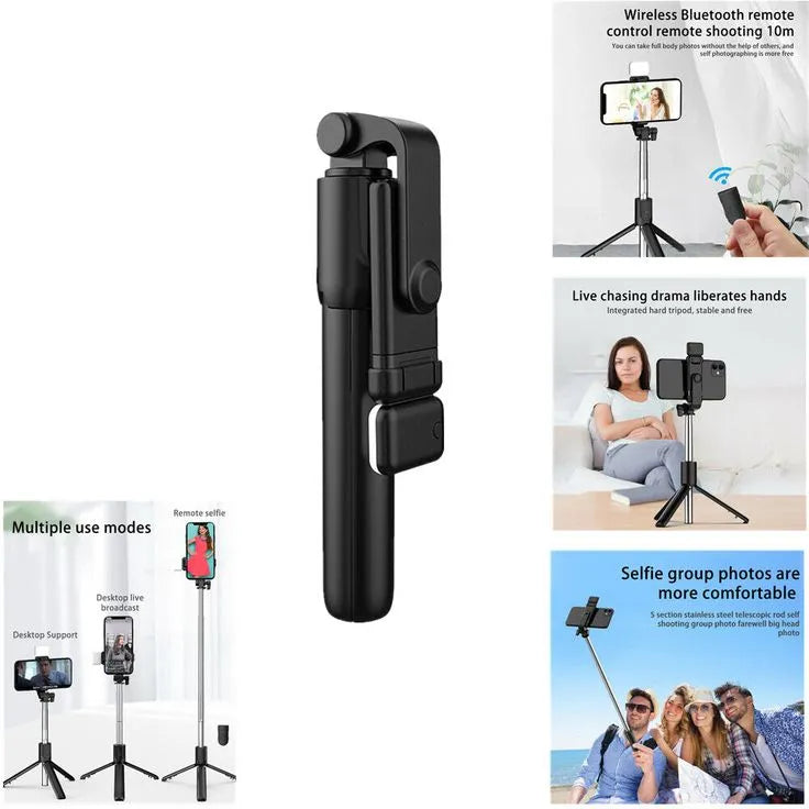 Extendable Flash 3 in 1 Selfie Stick Tripod with Bluetooth Remote