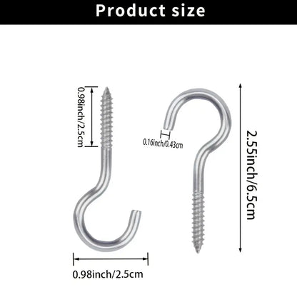 Eye Hooks Screw Stainless Steel (7 Pc Set) - Home Improvement