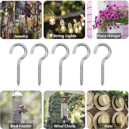 Eye Hooks Screw Stainless Steel (7 Pc Set) - Home Improvement