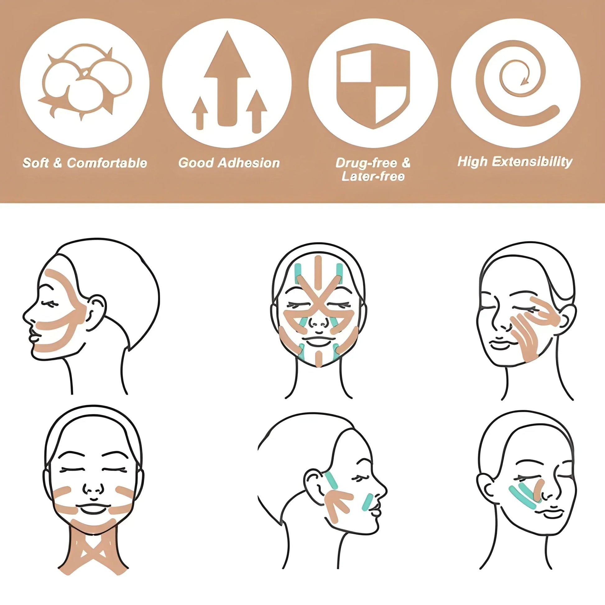 Best face lifting myofascial tightening tape - health & beauty | 2025 | fast shipping