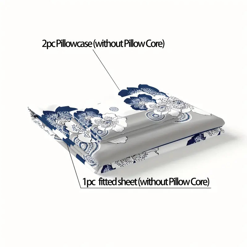 Fitted Bedsheet Contrast Pillow Cover Set home decor