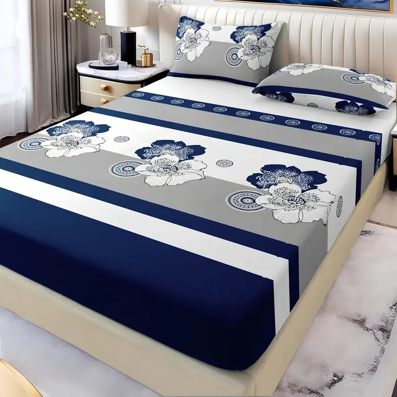 Fitted Bedsheet Contrast Pillow Cover Set home decor