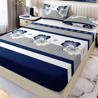 Fitted Bedsheet Contrast Pillow Cover Set home decor