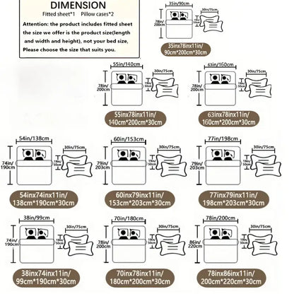 Fitted Bedsheet Contrast Pillow Cover Set home decor