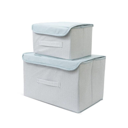 Foldable Non Woven Big and Small Storage Basket Bins Wardrobe Closet Organizer (Pack of 2)