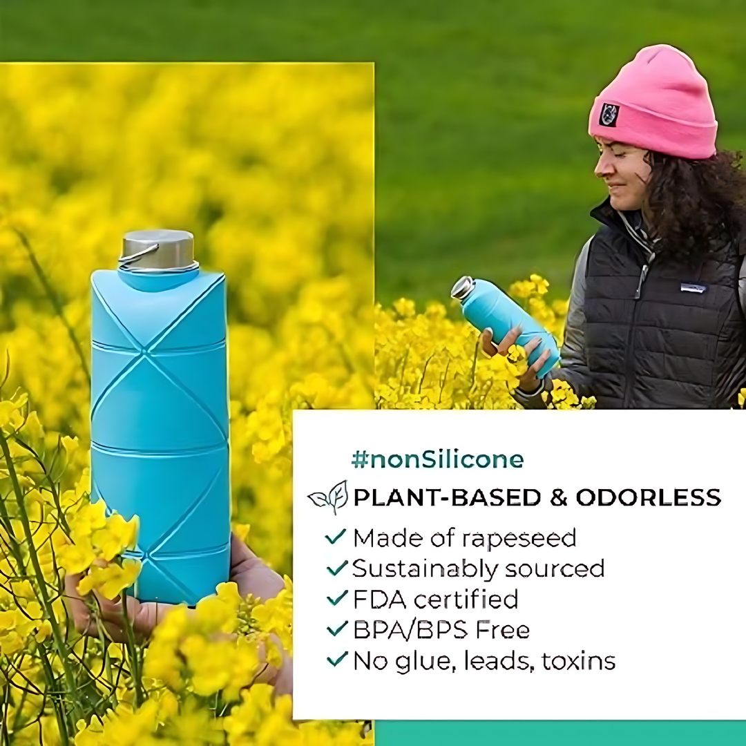 Foldable Silicone Water Bottle with Portable Buckle 700 ml (Pack of 2) Water Bottles