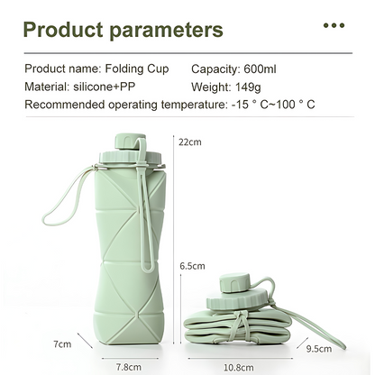 Foldable Silicone Water Bottle with Portable Buckle 700 ml (Pack of 2) Water Bottles