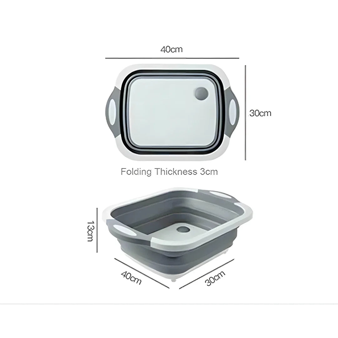 Folding Cutting Board with Basket