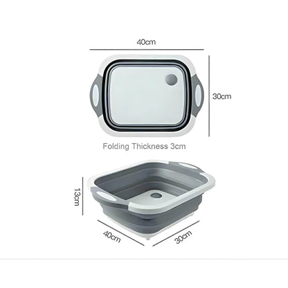 Folding Cutting Board with Basket