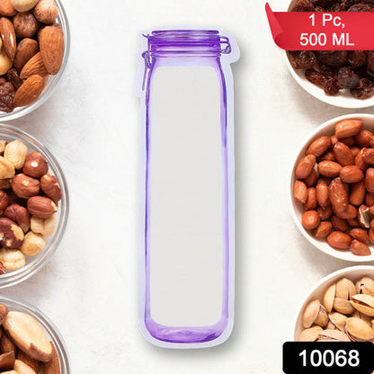 Food Storage Bag Bottles Shape Ziplock Bags Reusable (1 Pc 500 Ml) - Home & Kitchen