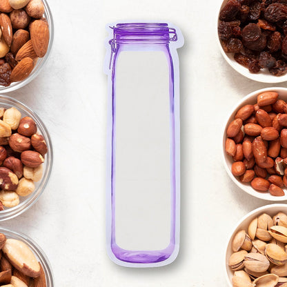 Food Storage Bag Bottles Shape Ziplock Bags Reusable (1 Pc 500 Ml) - Home & Kitchen