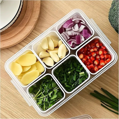Food Storage Box With Lid and 6 Compartments