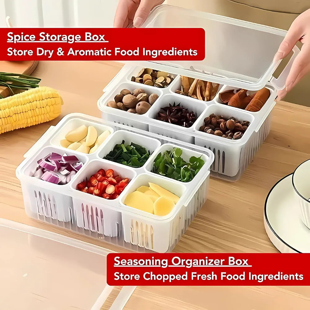 Food Storage Box With Lid and 6 Compartments