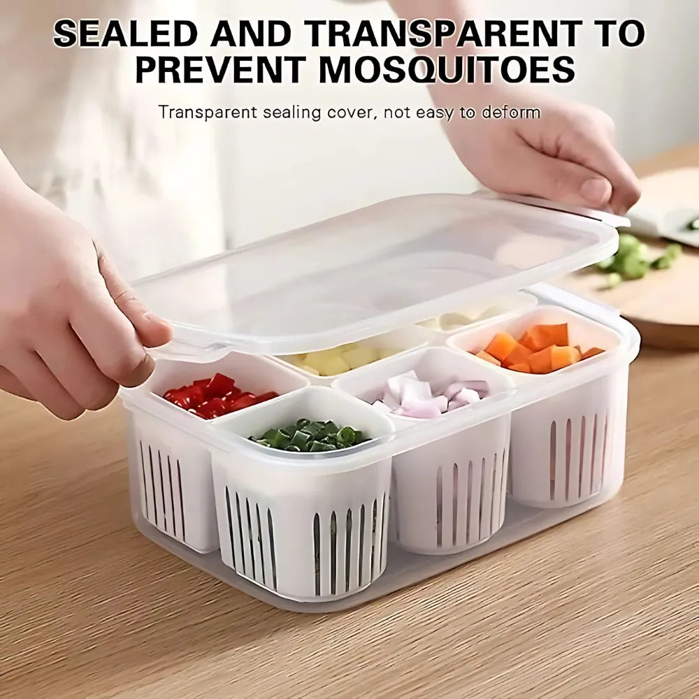 Food Storage Box With Lid and 6 Compartments